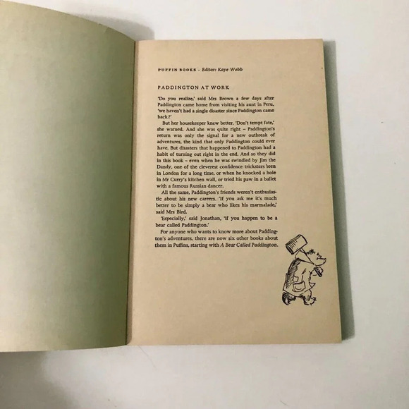 Vtg 1969 Paddington Bear At Work Puffin Books Paperback Michael Bond - Picture 6 of 16